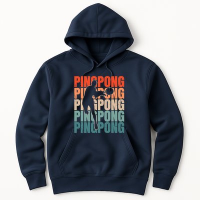 Cool Retro Text Silhouette Ping Pong Premium Hoodie