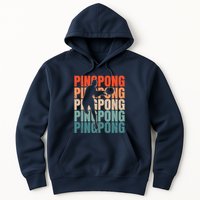 Cool Retro Text Silhouette Ping Pong Premium Hoodie