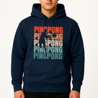 Cool Retro Text Silhouette Ping Pong Premium Hoodie