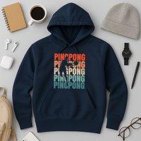 Cool Retro Text Silhouette Ping Pong Premium Hoodie
