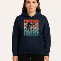 Cool Retro Text Silhouette Ping Pong Premium Hoodie
