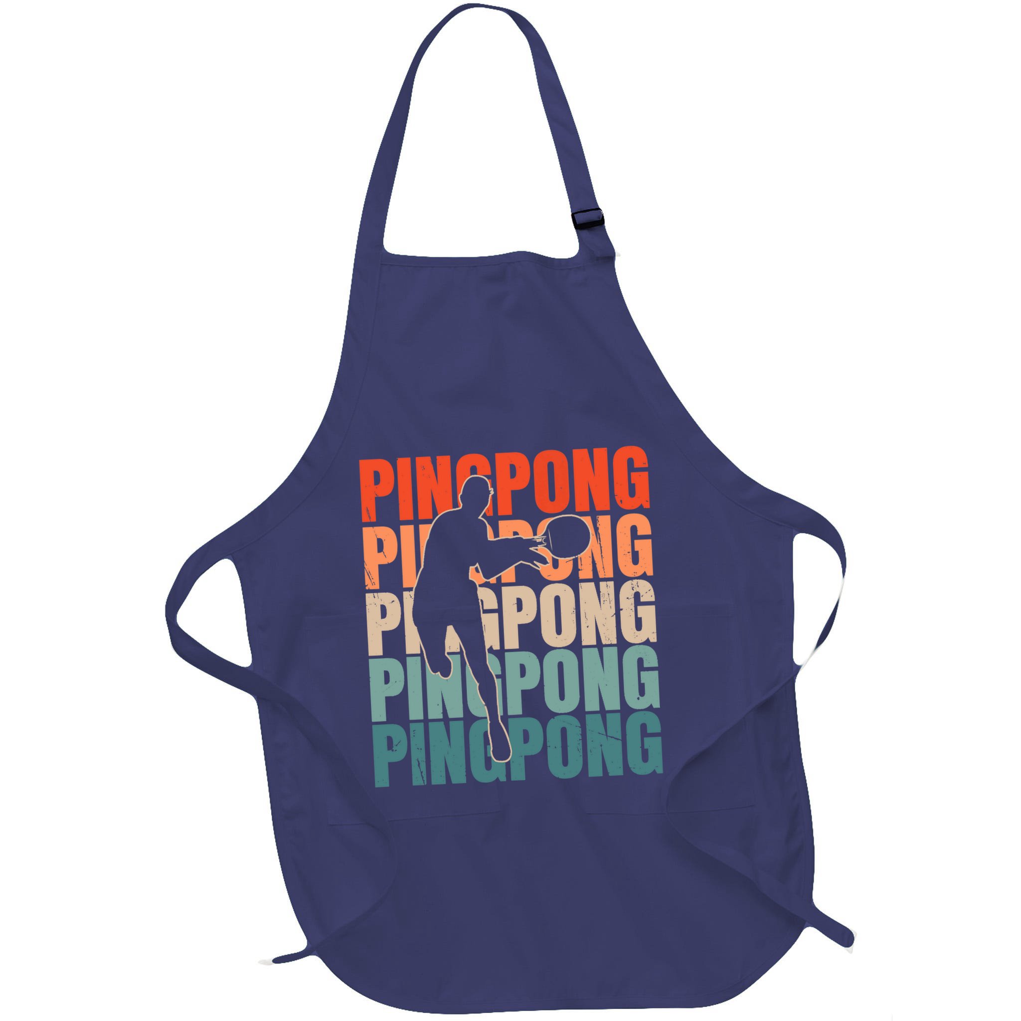 Cool Retro Text Silhouette Ping Pong Premium Apron
