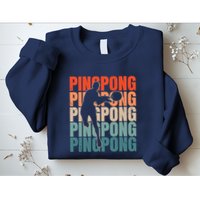 Cool Retro Text Silhouette Ping Pong Premium Sweatshirt