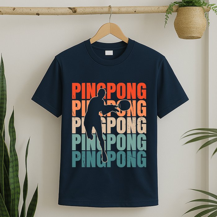 Cool Retro Text Silhouette Ping Pong Premium T-Shirt