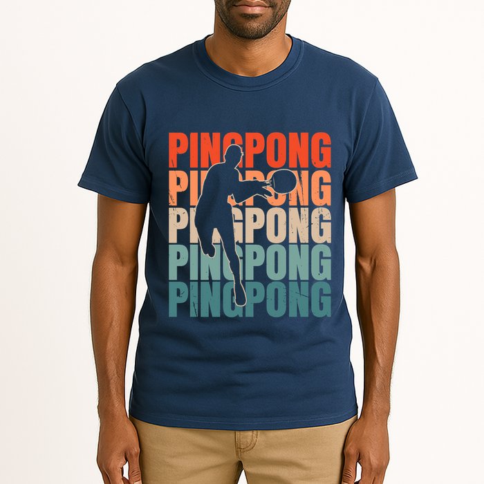 Cool Retro Text Silhouette Ping Pong Premium Tall T-Shirt