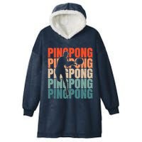 Cool Retro Text Silhouette Ping Pong Premium Hooded Wearable Blanket