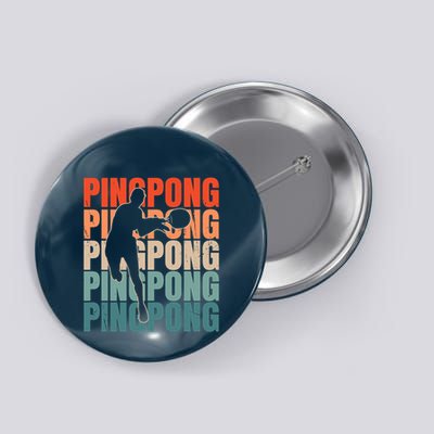 Cool Retro Text Silhouette Ping Pong Premium Button