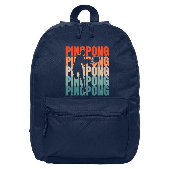 Cool Retro Text Silhouette Ping Pong Premium 16 in Basic Backpack
