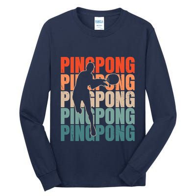 Cool Retro Text Silhouette Ping Pong Premium Tall Long Sleeve T-Shirt