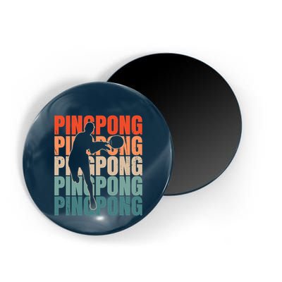 Cool Retro Text Silhouette Ping Pong Premium Magnet
