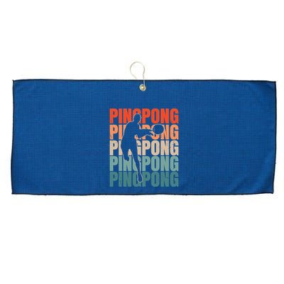 Cool Retro Text Silhouette Ping Pong Premium Large Microfiber Waffle Golf Towel
