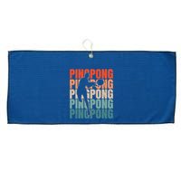 Cool Retro Text Silhouette Ping Pong Premium Large Microfiber Waffle Golf Towel