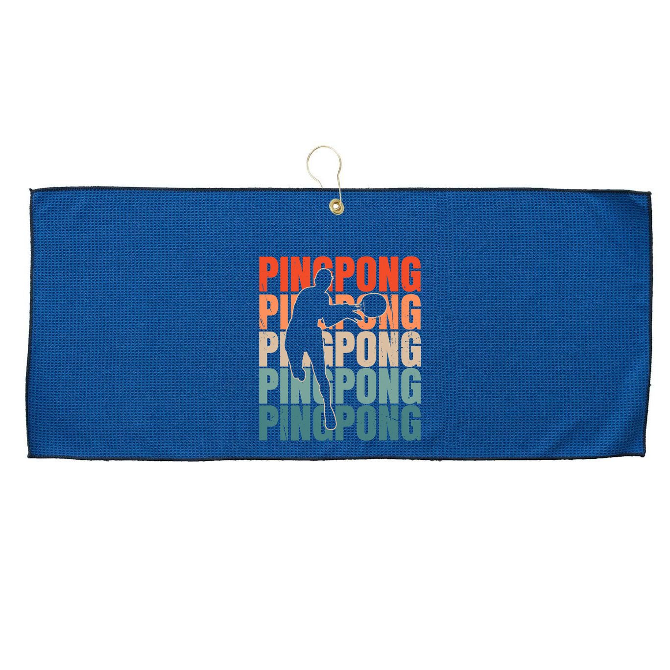 Cool Retro Text Silhouette Ping Pong Premium Large Microfiber Waffle Golf Towel