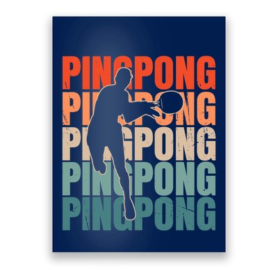Cool Retro Text Silhouette Ping Pong Premium Poster