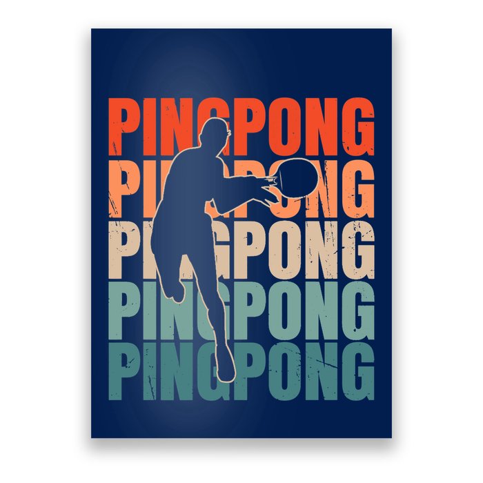 Cool Retro Text Silhouette Ping Pong Premium Poster