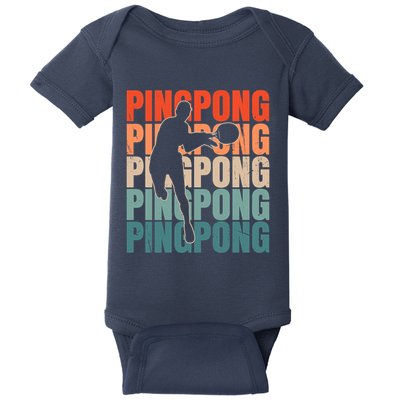 Cool Retro Text Silhouette Ping Pong Premium Baby Bodysuit