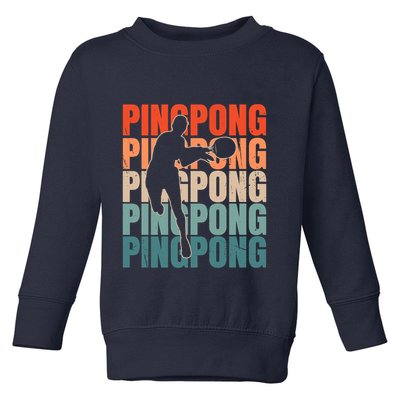 Cool Retro Text Silhouette Ping Pong Premium Toddler Sweatshirt