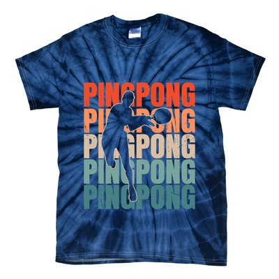 Cool Retro Text Silhouette Ping Pong Premium Tie-Dye T-Shirt