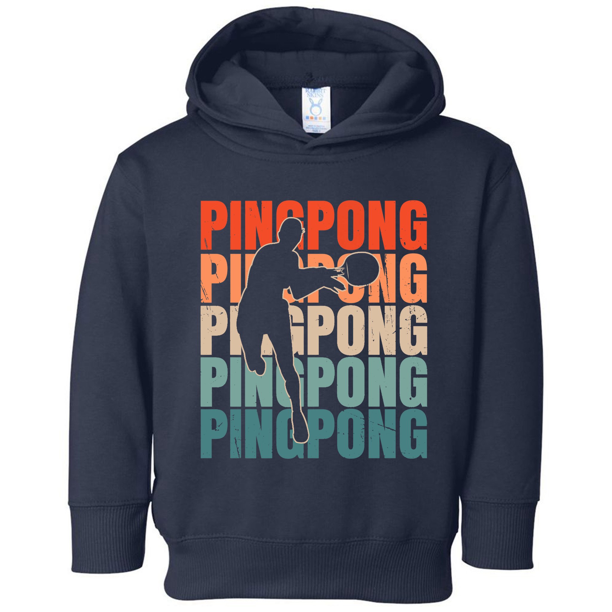 Cool Retro Text Silhouette Ping Pong Premium Toddler Hoodie