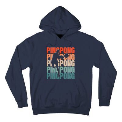 Cool Retro Text Silhouette Ping Pong Premium Tall Hoodie