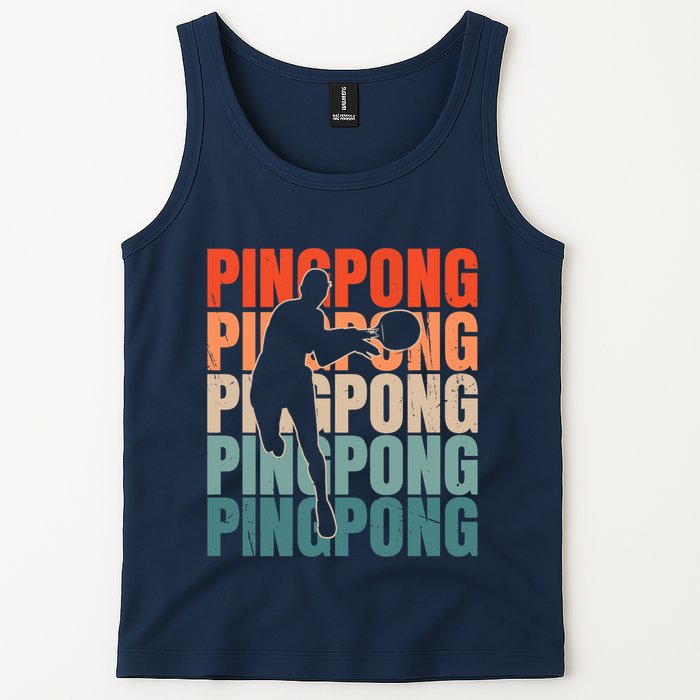 Cool Retro Text Silhouette Ping Pong Premium Tank Top