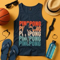 Cool Retro Text Silhouette Ping Pong Premium Tank Top