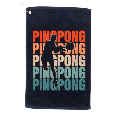Cool Retro Text Silhouette Ping Pong Premium Golf Towel