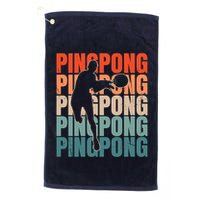 Cool Retro Text Silhouette Ping Pong Premium Golf Towel