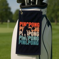 Cool Retro Text Silhouette Ping Pong Premium Golf Towel