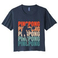 Cool Retro Text Silhouette Ping Pong Premium Crop Top