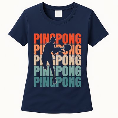 Cool Retro Text Silhouette Ping Pong Premium Womens T-Shirt