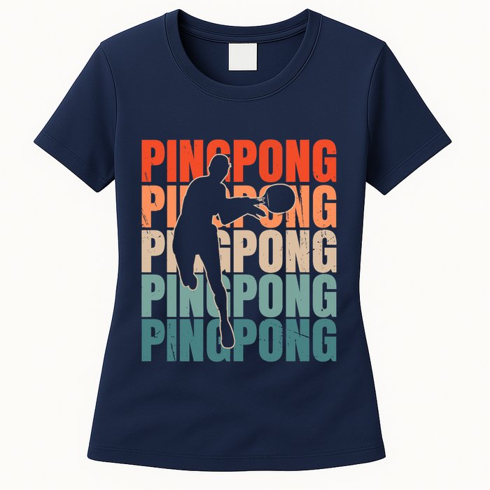 Cool Retro Text Silhouette Ping Pong Premium Womens T-Shirt
