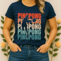 Cool Retro Text Silhouette Ping Pong Premium Womens T-Shirt