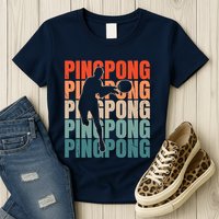 Cool Retro Text Silhouette Ping Pong Premium Womens T-Shirt