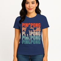 Cool Retro Text Silhouette Ping Pong Premium Womens T-Shirt