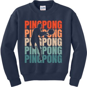 Cool Retro Text Silhouette Ping Pong Premium Kids Sweatshirt