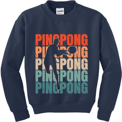 Cool Retro Text Silhouette Ping Pong Premium Kids Sweatshirt