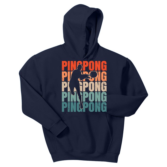 Cool Retro Text Silhouette Ping Pong Premium Kids Hoodie