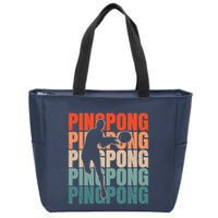 Cool Retro Text Silhouette Ping Pong Premium Zip Tote Bag