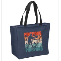 Cool Retro Text Silhouette Ping Pong Premium Zip Tote Bag