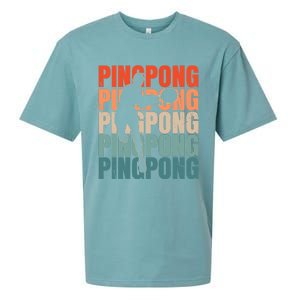 Cool Retro Text Silhouette Ping Pong Premium Sueded Cloud Jersey T-Shirt