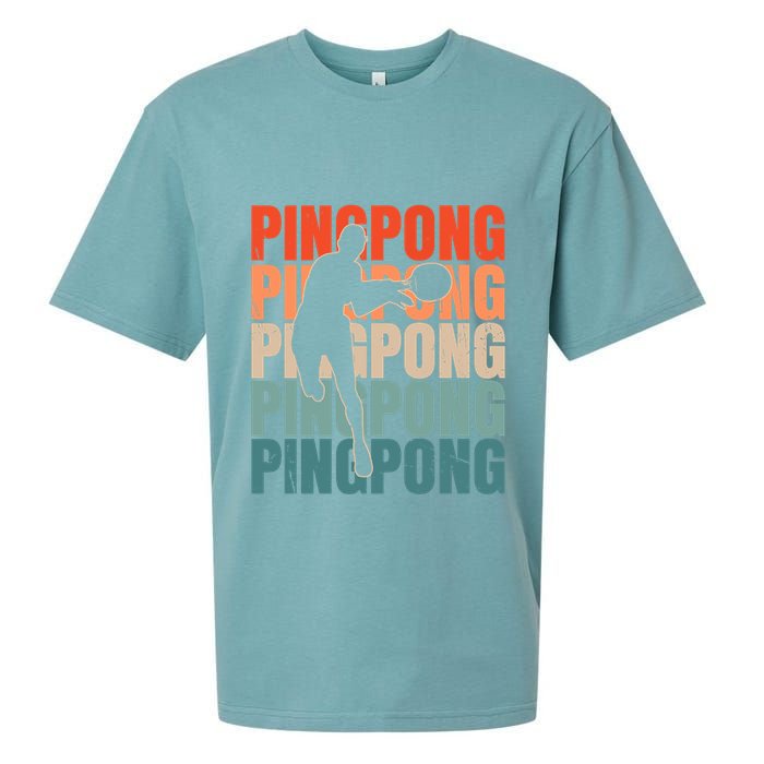Cool Retro Text Silhouette Ping Pong Premium Sueded Cloud Jersey T-Shirt