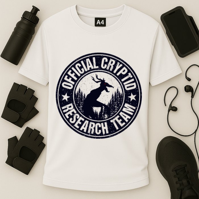 Cryptid Research Team Wendigo Retro Cryptozoology Cooling Performance Crew T-Shirt