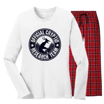 Cryptid Research Team Wendigo Retro Cryptozoology Women's Long Sleeve Flannel Pajama Set 