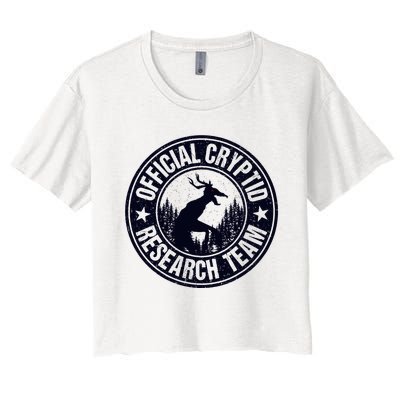 Cryptid Research Team Wendigo Retro Cryptozoology Women's Crop Top Tee