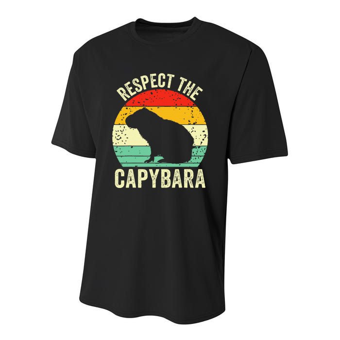 Capybaras Respect The Capybara Cavy Rodent Lover  Youth Performance Sprint T-Shirt