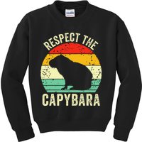 Capybaras Respect The Capybara Cavy Rodent Lover  Kids Sweatshirt