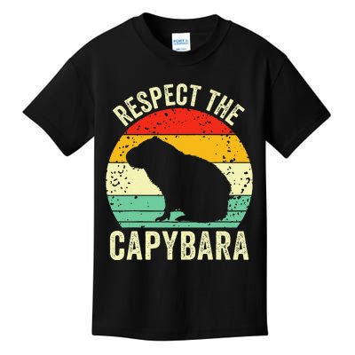 Capybaras Respect The Capybara Cavy Rodent Lover  Kids T-Shirt