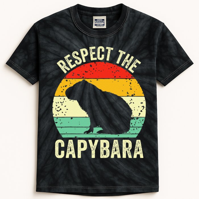 Capybaras Respect The Capybara Cavy Rodent Lover  Kids Tie-Dye T-Shirt