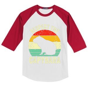 Capybaras Respect The Capybara Cavy Rodent Lover  Kids Colorblock Raglan Jersey